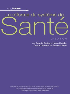 cover image of La réforme du système de santé